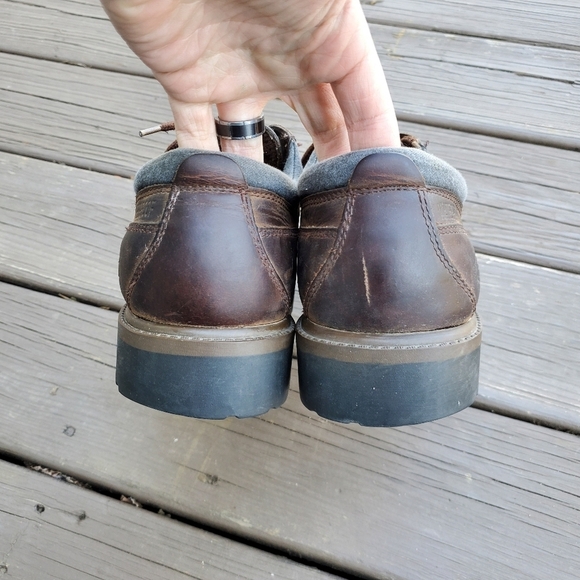 Vintage 90s y2k Skechers Bratz Brown Oiled Leather Chunky Heel Oxford Jammers 11 main image 5